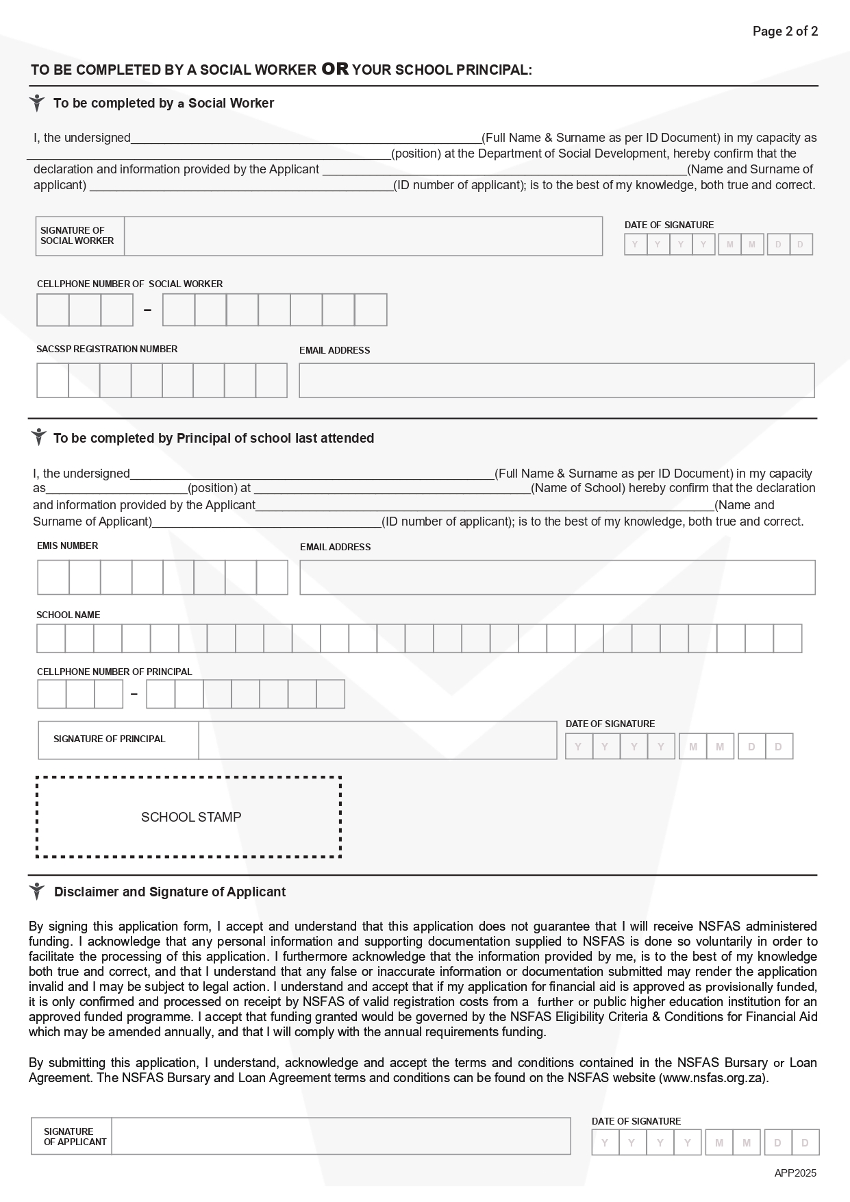 NSFAS Declaration Form